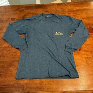 Drake Men's Teal Long Sleeve Tee black lab size small